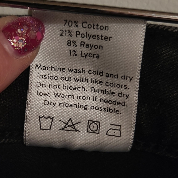 JBD Black Patch Pocket Jeans Wide Leg High Waist Relaxed Fit Stretch Size 29 - Picture 10 of 10